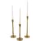 Gold Aluminum Metal Tapered Slim Minimalistic Decorative Candle Holder with Round Base, 3ct.